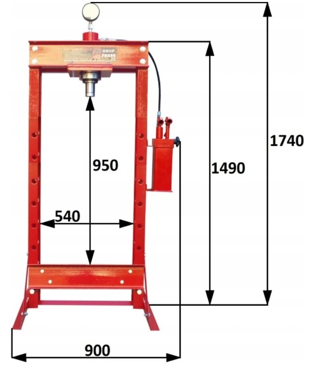 Presă hidraulică 30T, pompă cu două viteze MT1306