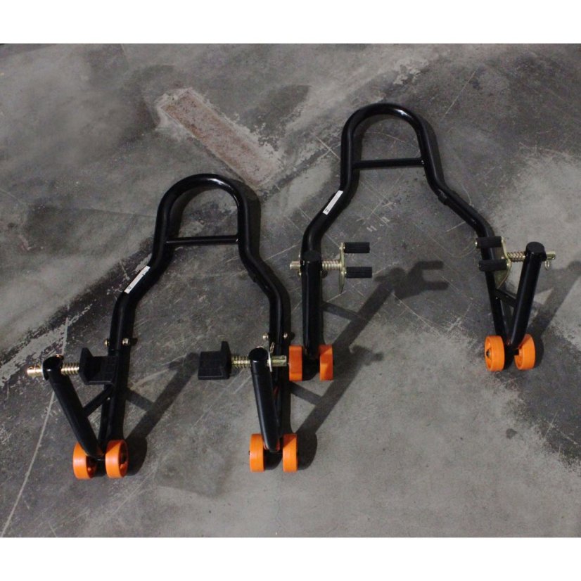 Set de 2 suporturi pentru motociclete - combo față + spate până la 500 kg RAMPA