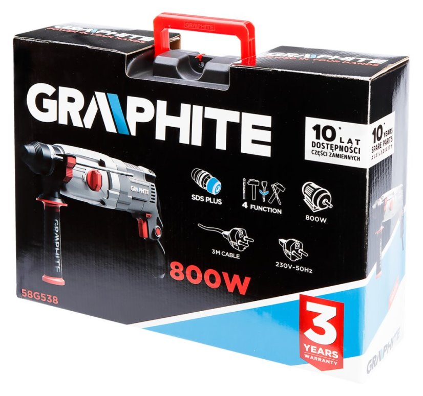 Bohrhammer 800 W SDS+, mit Koffer 58G538