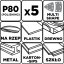 Brusni papir s čičkom, željezo 102 x 152 mm, P80, 5 kom, s 11 rupa 58T302