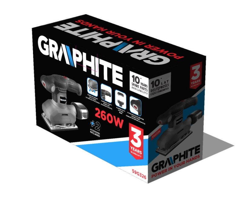 Orbitális csiszoló 260W, lapát 90 x 187 mm 59G326