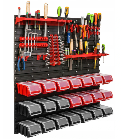 Stena za orodje 78x78cm + 21 škatel