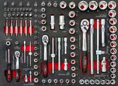 Cărucior pentru scule profesionale 217 piese 7 sertare 79156