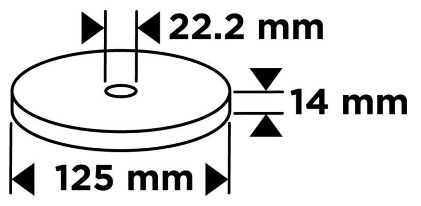 Disc de șlefuit 125 x 14 x 22,2 mm 58T450