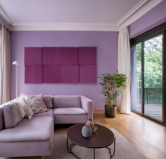 Akustična ploča 3D s kosim rubovima, 50x50 cm, debljina 5 cm, ljubičasta