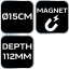 Magnettopf, schräg, Durchmesser 150 mm 11-617