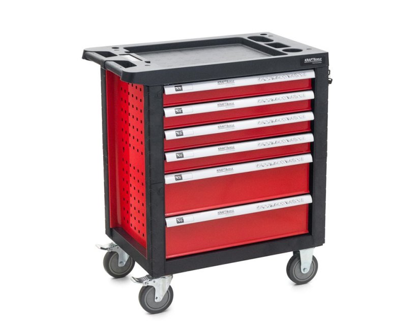 Cărucior de atelier cu unelte 263buc - 6 sertare KD361