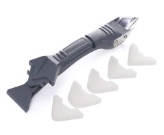 Spatulă, racletă pentru tăierea și aplicarea siliconului de umplere a rosturilor, 3-în-1, 5 accesorii TA4138