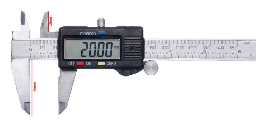 Elektronski mjerni uređaj, LCD zaslon 0-150 mm + kućište TA4101