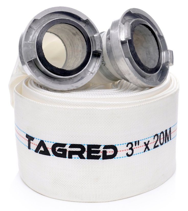 Feuerwehrschlauch mit Schnellkupplungen für Pumpen 3" 20 m PU – PVC-Einlage TA532