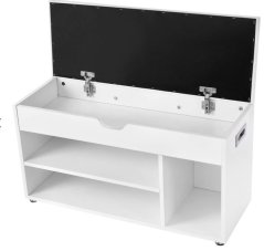 Stalak za cipele s klupom za sjedenje White Rustik