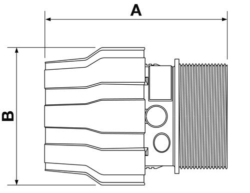 Aluminium-Rohrverbinder für Rohre mit einem Durchmesser von 25 mm, 3/4" Außengewinde, 9PPSMM2527