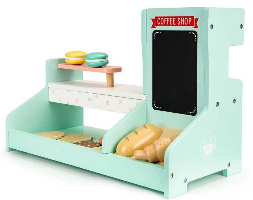 Gyermek kávézó fából készült kiegészítőkkel