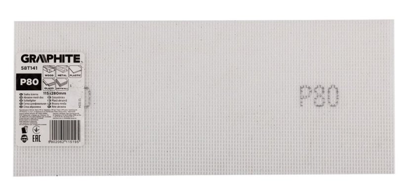 Mreža za mljevenje bijela 115 x 280 mm, P80 58T141