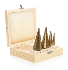 Burghie treptate, set de 4 bucăți în cutie 4-32 mm TA4037