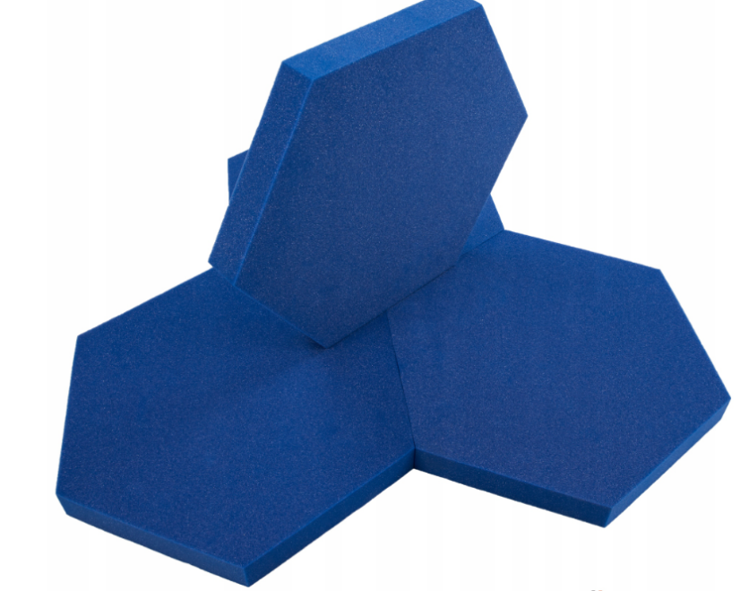 Akustický panel Hexagon 50x50cm, tloušťka 5cm, modrý