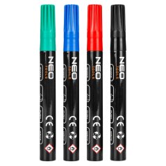 Durva építőipari filctoll, 4 szín, tartós, vízálló, lakk, alumínium, 4 db 13-851