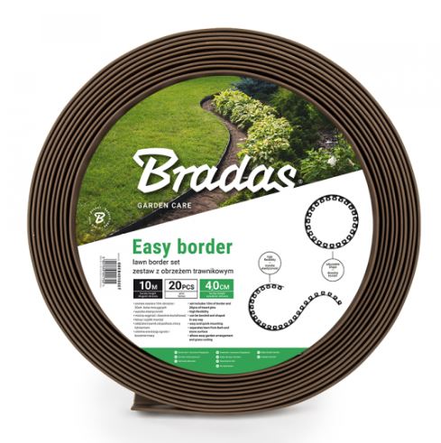 Kunststoffbordstein 40mm 10m mit Stiften Braun EASY BORDER