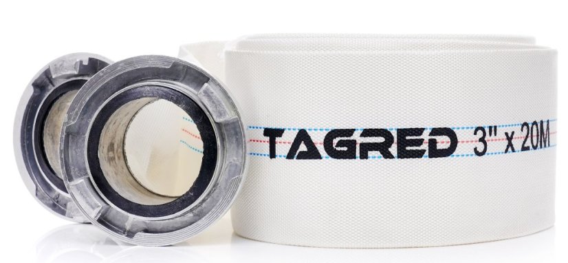 Feuerwehrschlauch mit Schnellkupplungen für Pumpen 3" 20 m PU – PVC-Einlage TA532