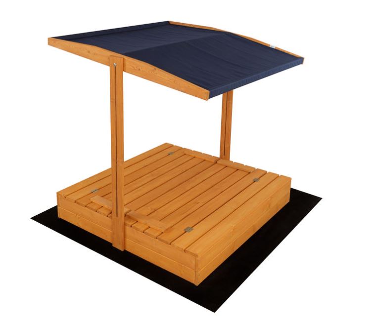 120 cm-es homokozó 120 cm-es padokkal és impregnált tetővel + ponyva + agrotextília