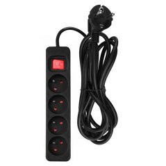 Produžni kabel 3 m, 3x1,5 mm2, 4G, crni, ON/OFF 90-185
