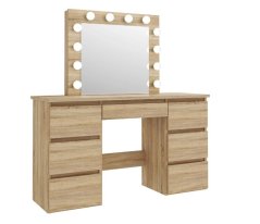 Toaletna mizica z LED ogledalom Daniella Sonoma