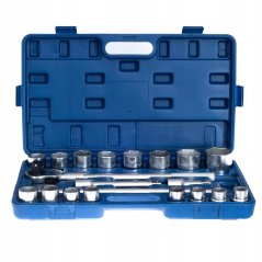Steckschlüssel 6-kant 3/4" geschmiedet CRV 21 Stück für LKW, Ratsche, große Steckschlüsselköpfe TA205