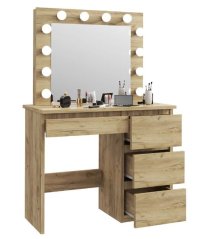 Тоалетна масичка с LED огледало Cleopatra Дъб craft