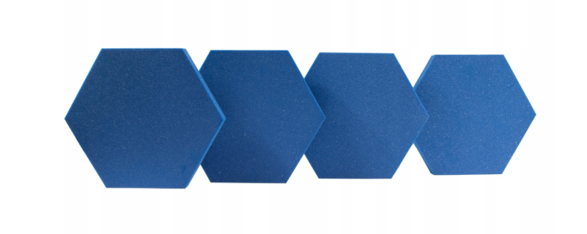 Akustický panel Hexagon 50x50cm, tloušťka 5cm, modrý