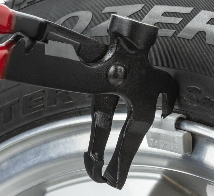 Korrosionsgeschützte Universalzange zum Entfernen und Anschlagen von Reifengewichten