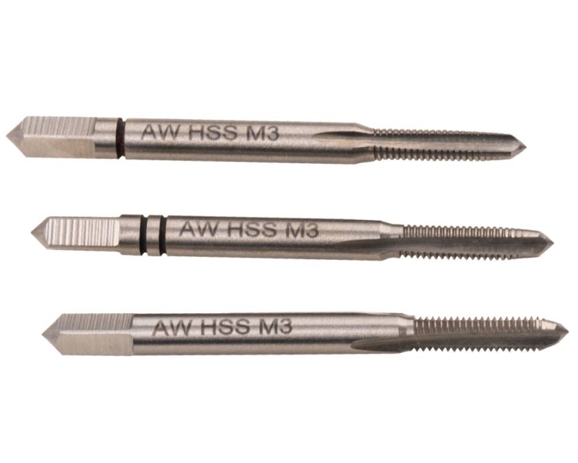 Gewindeschneider M3x0,5mm HSS M2 3St. Gewindeschneider M3x0,5mm HSS M2 3St.