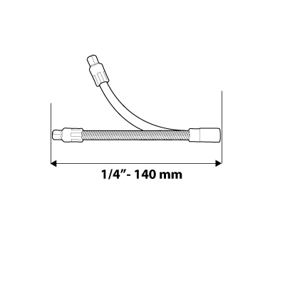 Adapter za fleksibilnu glavu 1/4", 140 mm 08-557