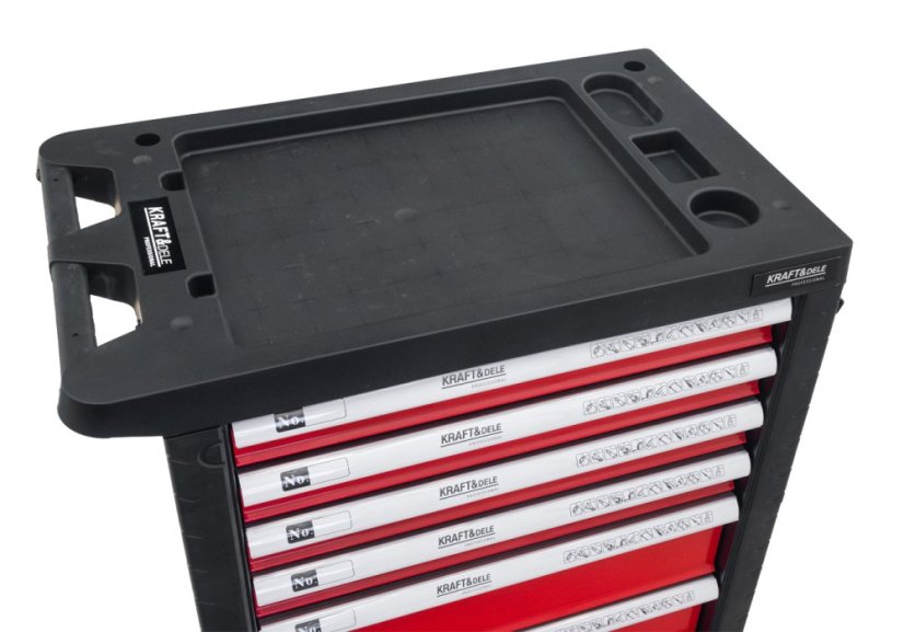 Cărucior de atelier cu unelte 263buc - 6 sertare KD361