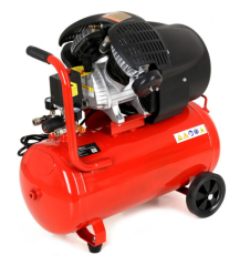 Olajkenésű légkompresszor 50L, 8bar, 3kW, 4HP, 320l/perc, 2 henger, 230V, hordozható, műhelybe/autóiparba, Kraft&Dele KD1484