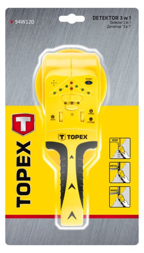 3 in 1 Detektor für Holz/Spannung/Metall 94W120