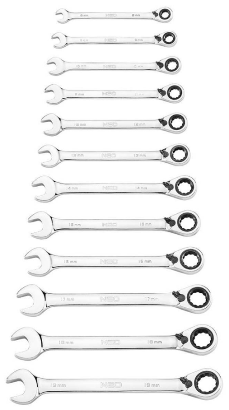 Chei Allen cu clichet 8-19mm 12pcs, cutie moale 09-345