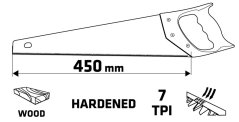 Schweifsäge 450 mm, PTFE-Beschichtung, Verpackung 15G102