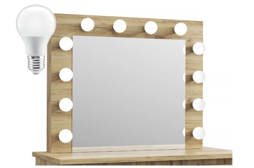 Fésülködőasztal LED tükörrel Cleopatra tölgy craft