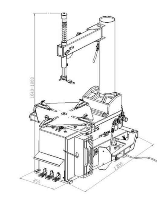 TCS 521 SA gumiabroncs-leválasztó + VBS 200E kiegyensúlyozó