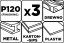 Brusne trake 75 x 533 mm, P120, 3 kom. 58T370