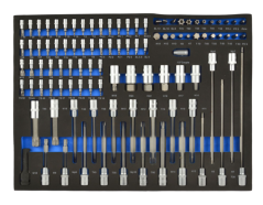 Комплект гаечни ключове TORX и накрайници 102бр CRV G10833B