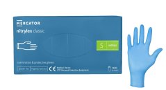 MERCATOR Nitrylex CLASSIC védőkesztyűk Kék, méret S, 100 db/csomag