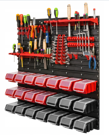 Stena za orodje 78x78cm + 21 škatel