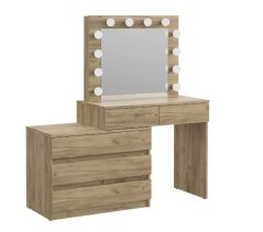 Toaletni mizica s LED ogledalom Nicole hrast craft