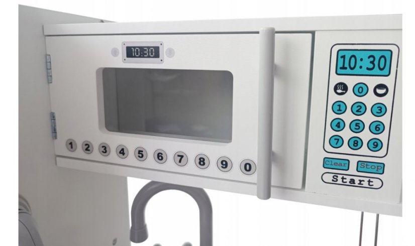 Fa játékkonyha gyerekeknek kiegészítőkkel fehér