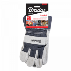 Кожени работни ръкавици IRON BULL сиви размер 10,5