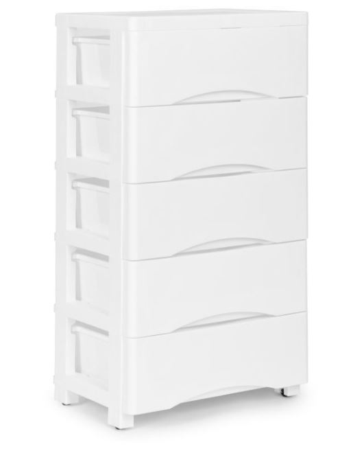 Regal na kolescih 5 polic White