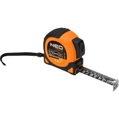 Acél mérőszalag Super Black 7,5 m x 25 mm, automatikus zár, két stop gomb, mágnes 67-244