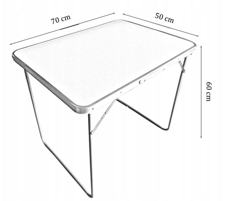 Campingtisch 70x50cm Weiß