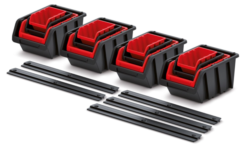 Kunststoffboxen mit Wandschienen 580x230x130mm